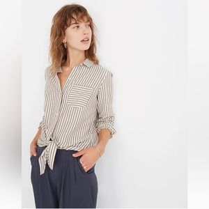 NWT Madewell Tie-Front Shirt in Maitland Stripe